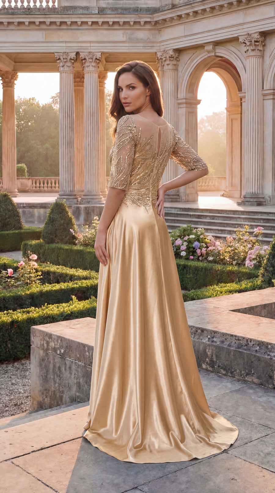 Kos Couture Long Sleeve Formal Mother Of The Bride Dress