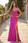 Kos Couture One Shoulder Formal Dress with Lace Bodice