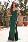 Kos Couture One Shoulder Formal Dress with Lace Bodice