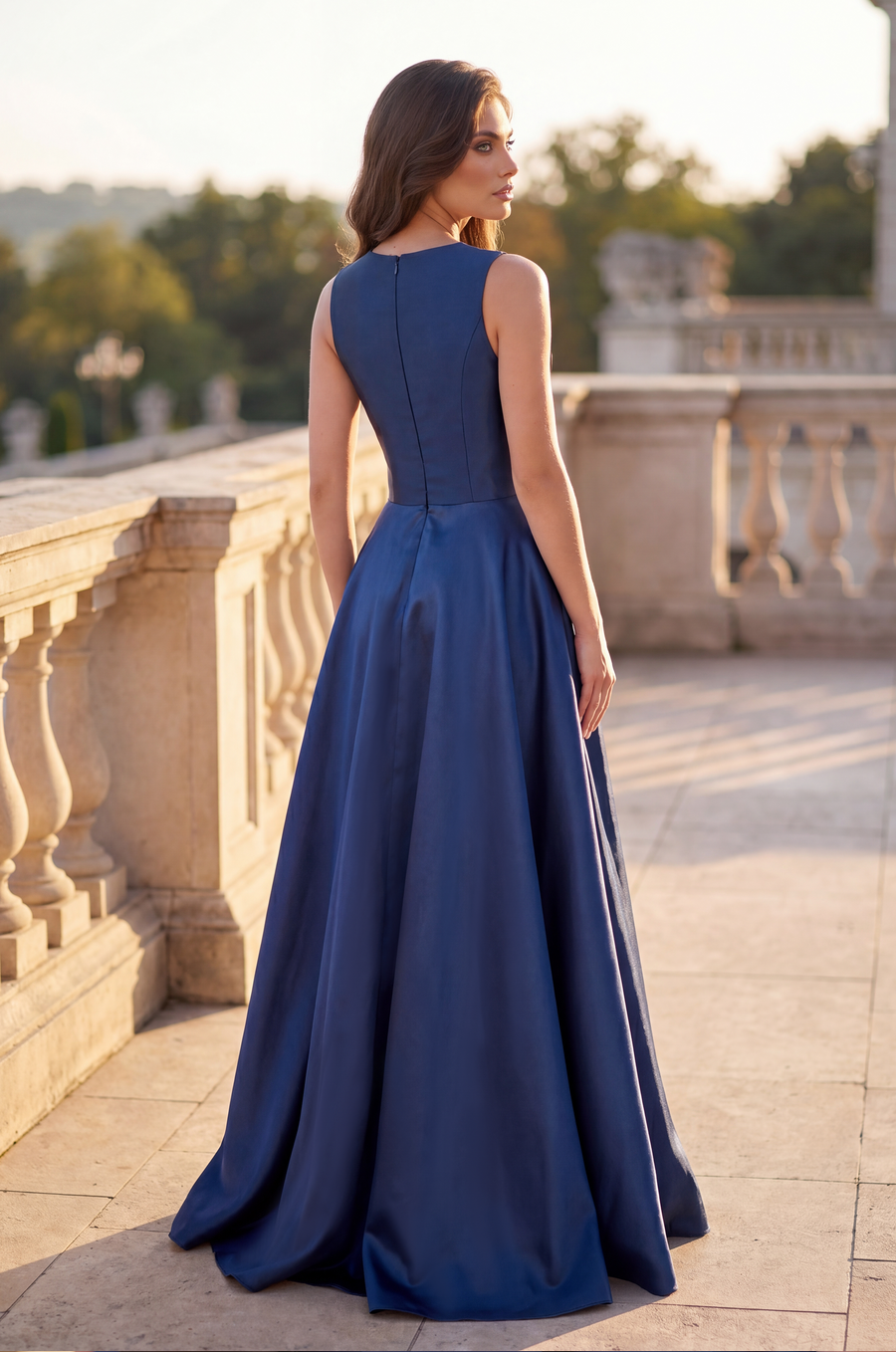 Kos Couture Long Formal Ball Gown with Statement Bow