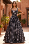 Kos Couture Square Neck Polka Dot Full Skirt Formal Gown