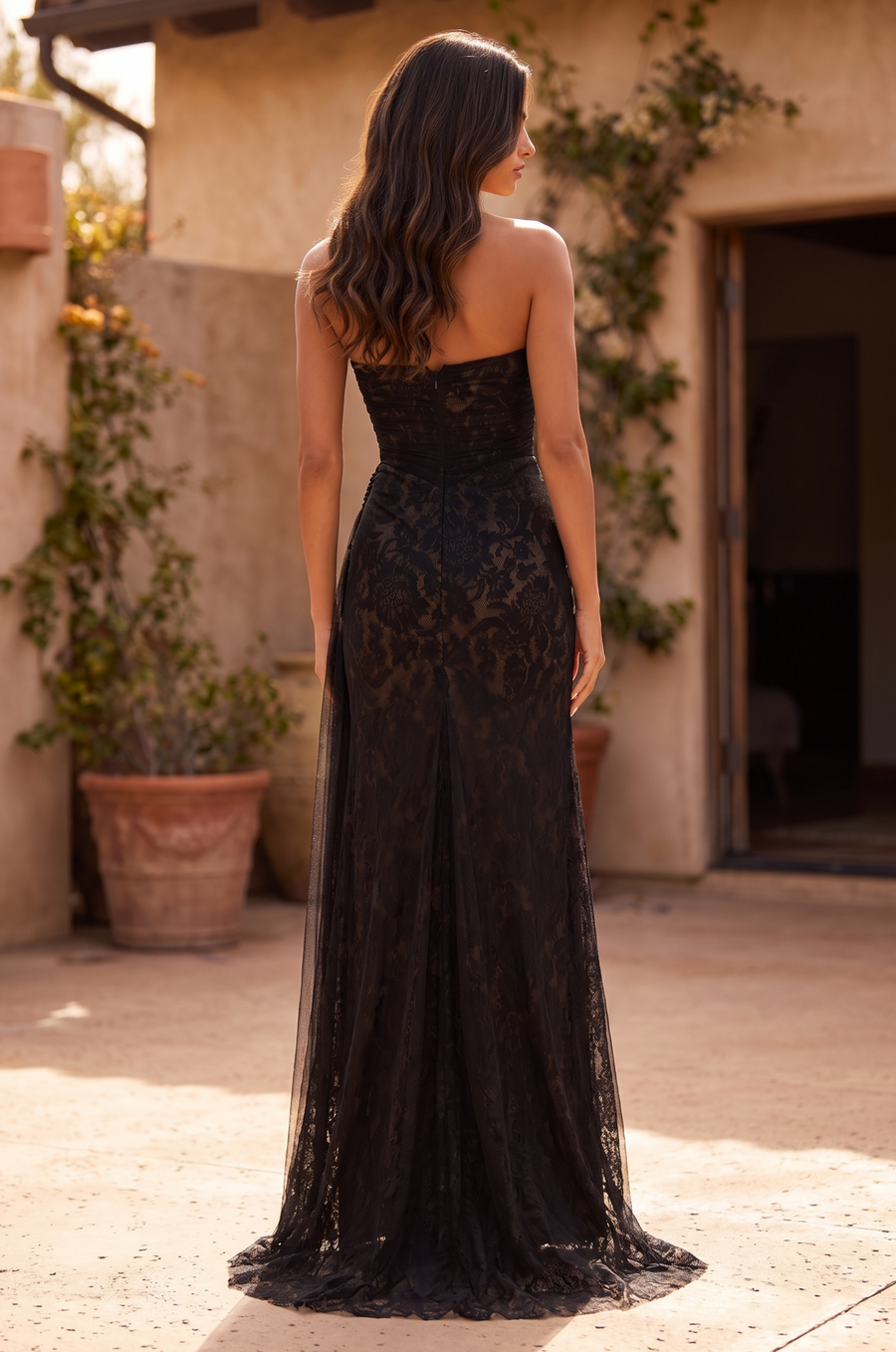 Kos Couture Lace Formal Fitted Evening Gown