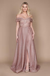 Long Off Shoulder Glitter Prom Dress Wholesale